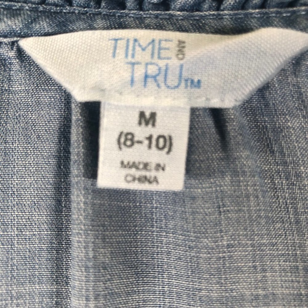TIME AND TRU (M) Denim Look Blouse - Picture 3 of 5